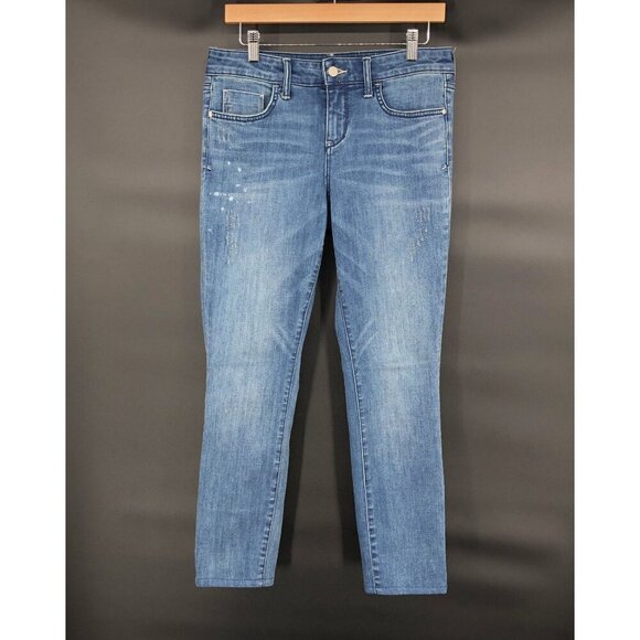 Pilcro and the Letterpress Denim - Pilcro Anthropologie Women's Distressed Skinny Jeans 29 Blue Medium Wash